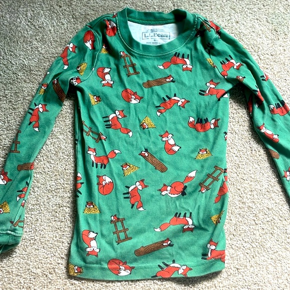 Green fox L.L. Bean pajamas size 6x - Picture 2 of 3